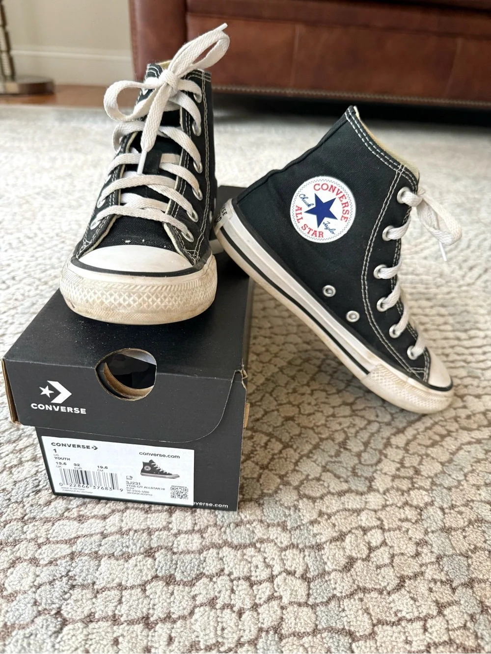 Converse Chuck Taylor All Star High Tops Kids Size 1 Black